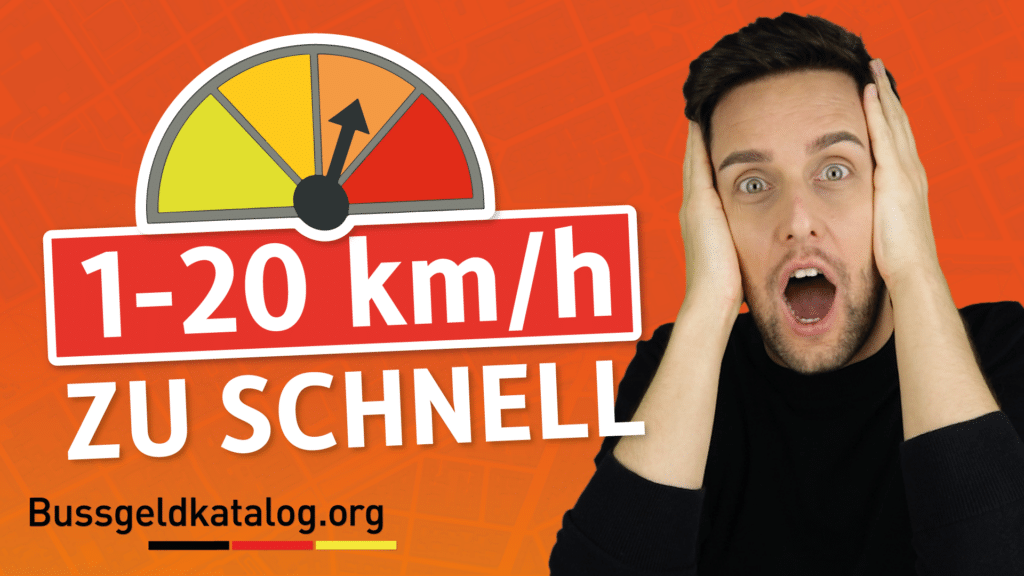 Sanktionen für 1 bis 20 km/h zu schnell im Video zusammengefasst.