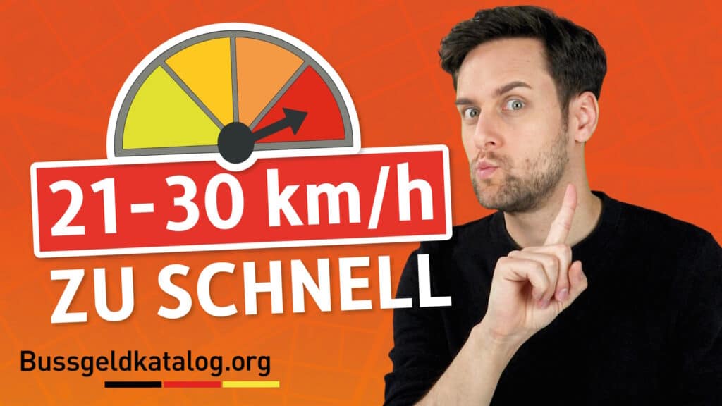 Mit welchem Bußgeld müssen Sie bei 21 km/h rechnen?